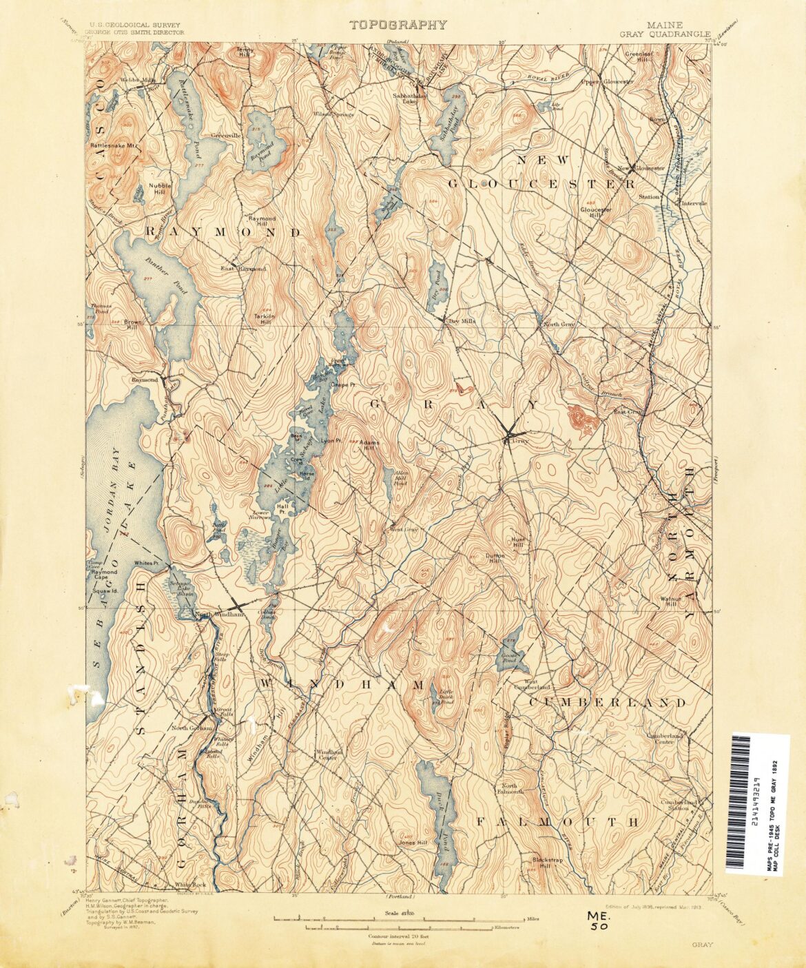 1892 Topographic Map